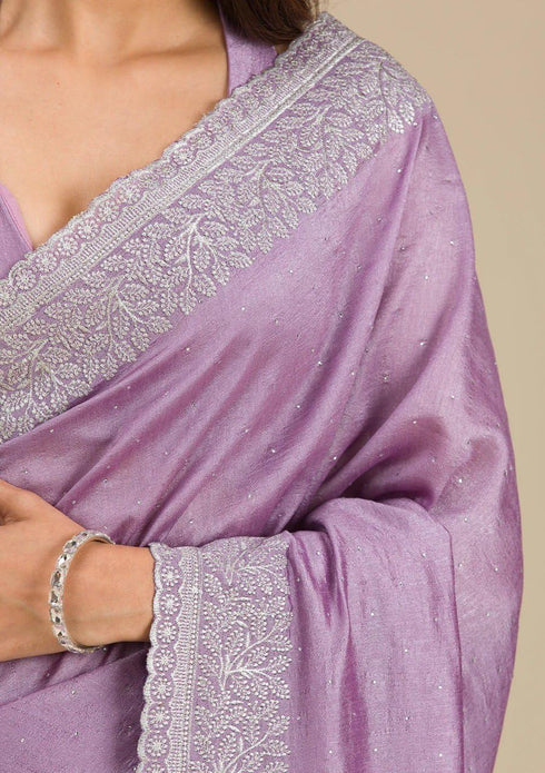 Vasthrlay Elegant Vichitra Embroidered Border