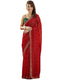 Vasthrlay Georgette Bandhani Unstitched Dark Green Saree