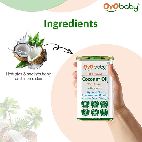 OYO BABY Massage Oil 100% Pure & Natural Coconut Baby Oil