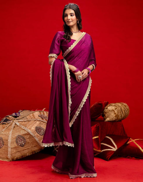 Vasthrlay Womens Unstitched Blouse Red Saree