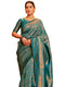 Vasthrlay Womens Kanjivaram Unstitched Dusty Pink Saree