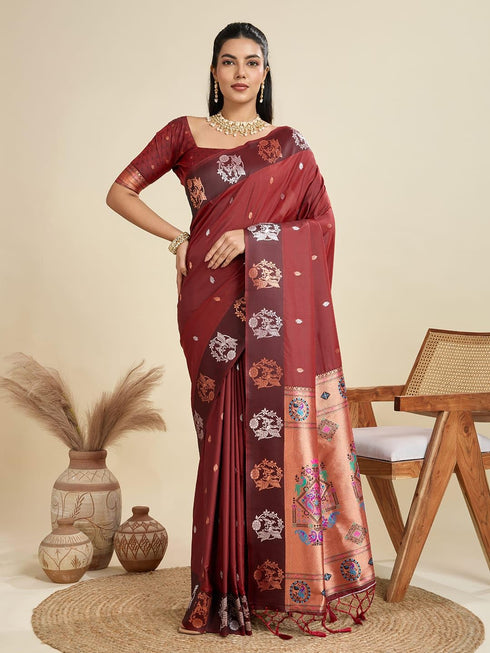 Vasthrlay Banarasi Jacquard Paithani