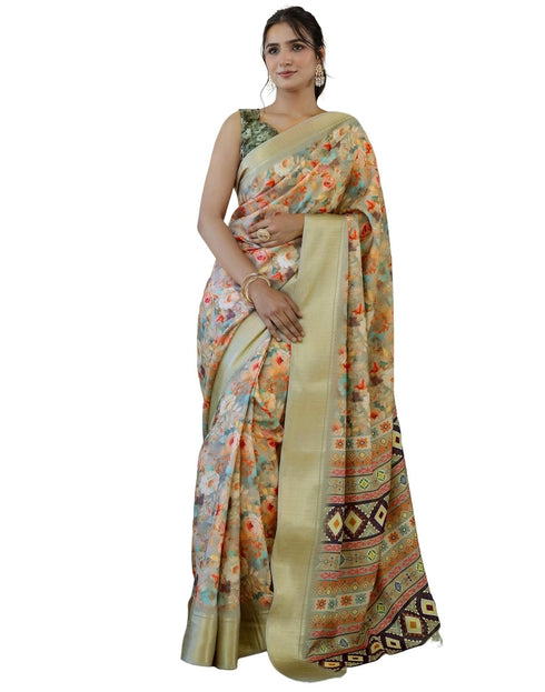 Vasthrlay Womens Striped Unstitched Dusty Pink Saree