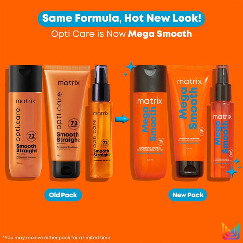 MATRIX Mega Smooth Shampoo Conditioner and Serum Combo with Shea Butter for Frizzy Hair