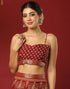 Vasthrlay Georgette Bandhani Unstitched Wine Saree