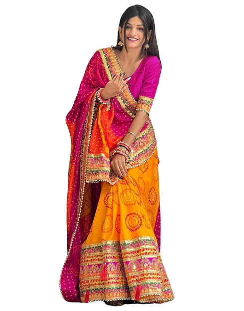 Vasthrlay Georgette Embroidery Unstitched Dark Green Saree