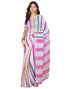 Vasthrlay Womens Printed Unstitched White Saree