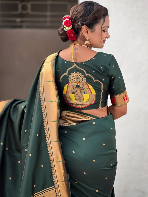 Vasthrlay Paithani Unstitched Elegant Traditional Saree