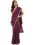 Vasthrlay Vasthrlaywomenspurplegeorgettebandhaniprintembroideredlaceworksareewithunstitchedblousepiece Sareeforwoman Designersareeforwomen Tr Ethnic Wear