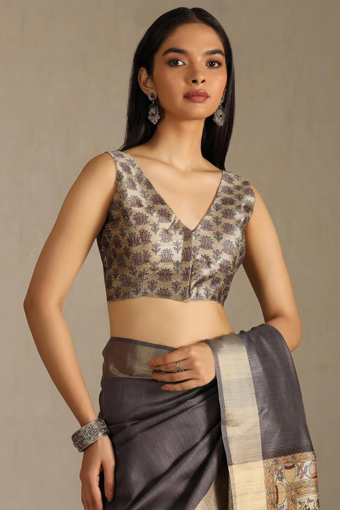 Vasthrlay Tussar Solid Saree