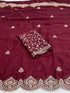 Vasthrlay Georgette Embroidery Saree Embellishments
