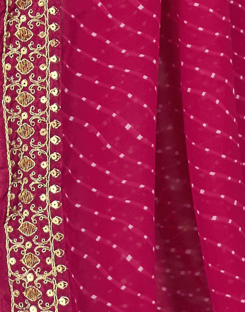 Vasthrlay Georgette Leheriya Unstitched Blue Saree