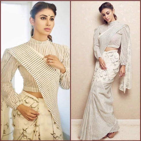VasthrlayTextile Digital Unstitched White Free Ethnic Wear