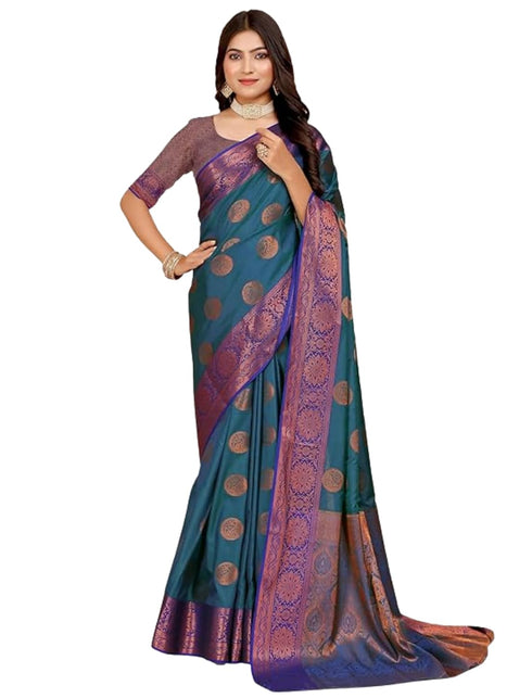 Vasthrlay Banarasi Mehendi Ethnic Wear