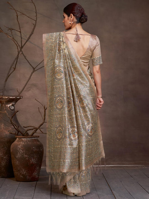 Vasthrlay Madhubani Printed Unstitched Hs Ethnic Wear