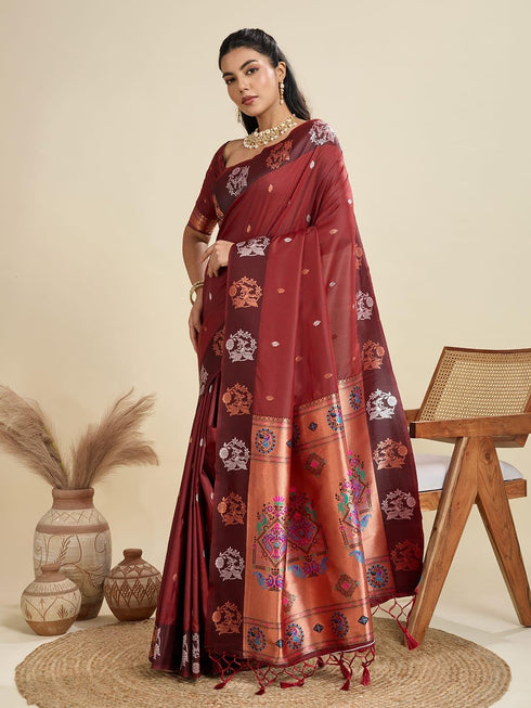 Vasthrlay Banarasi Jacquard Paithani