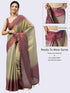 Vasthrlay Beige Womens Ready To Wear One Minute Polyester Erode Zari Saree