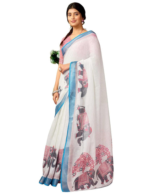 Vasthrlay Womens Cotton Printed Pink Saree