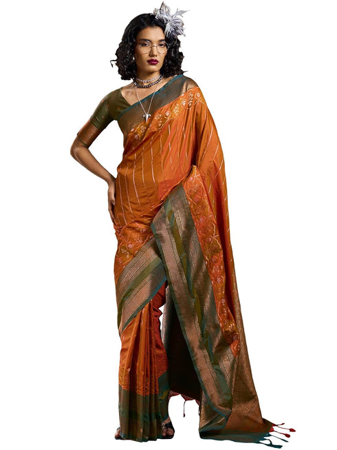 Vasthrlay Striped Tassels Unstitched Designer Ethnic Wear