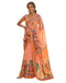 Vasthrlay Womens Printed Unstitched Peach Saree