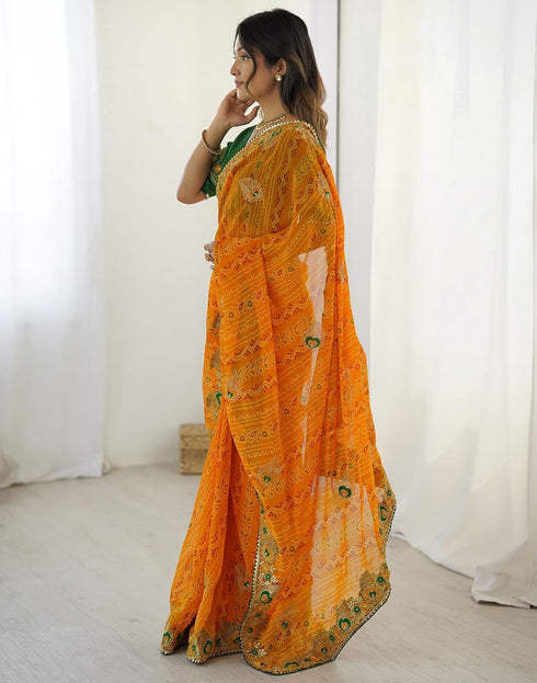 Vasthrlay Georgette Embroidery Red1 Red Saree