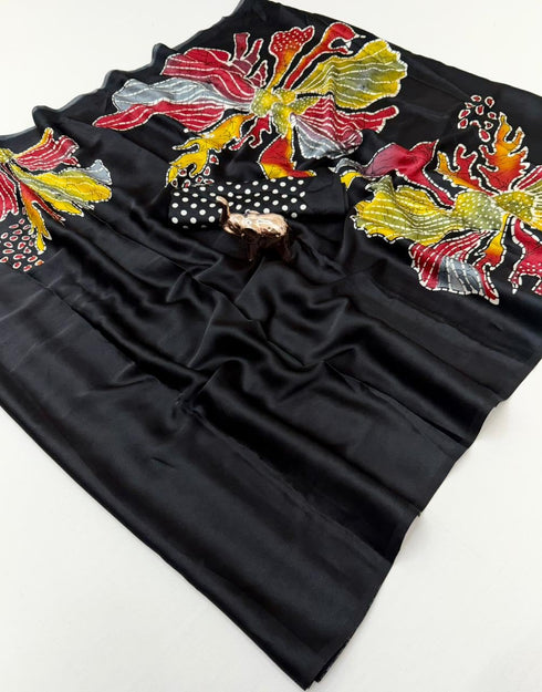 Vasthrlay Ajrakh Saree Crepe