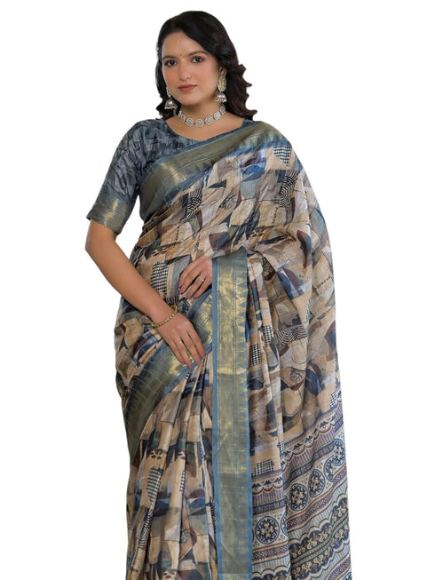 Vasthrlay Printed Weaving Unstitched Multicolor Saree