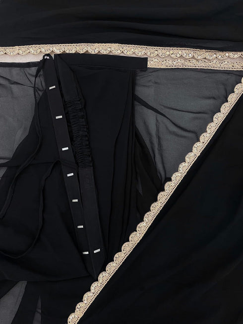 Vasthrlay Georgette Readymade Scalloped Unstitched Ethnic Wear