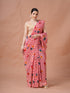 Vasthrlay White Floral Unstitched Saree