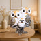 Lucky Owl Statue for Good Luck 7 Inch Resin Figurine Antique Multicolour