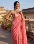 Vasthrlay Womens Printed Unstitched Navy Blue Saree