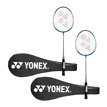 Yonex GR 303 Aluminium Blend Badminton Racquet with Full Cover-Set of 2 (Blue/Blue)