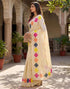 Vasthrlay Chanderi Printed Unstitched Beige Saree