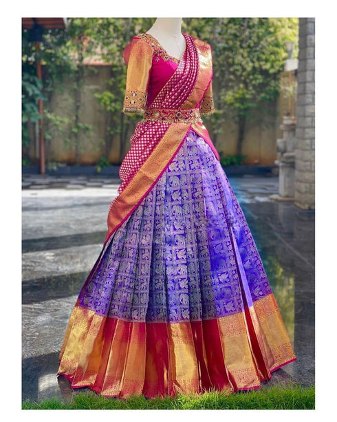 Vasthrlay Traditional Unstitched Kanjivaram Kanchipuram
