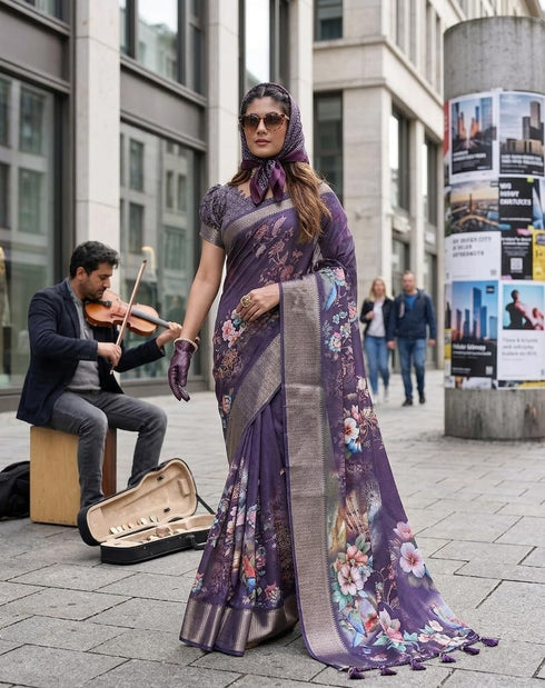 Vasthrlay Purple Traditional Az Ys Dobby Ethnic Wear