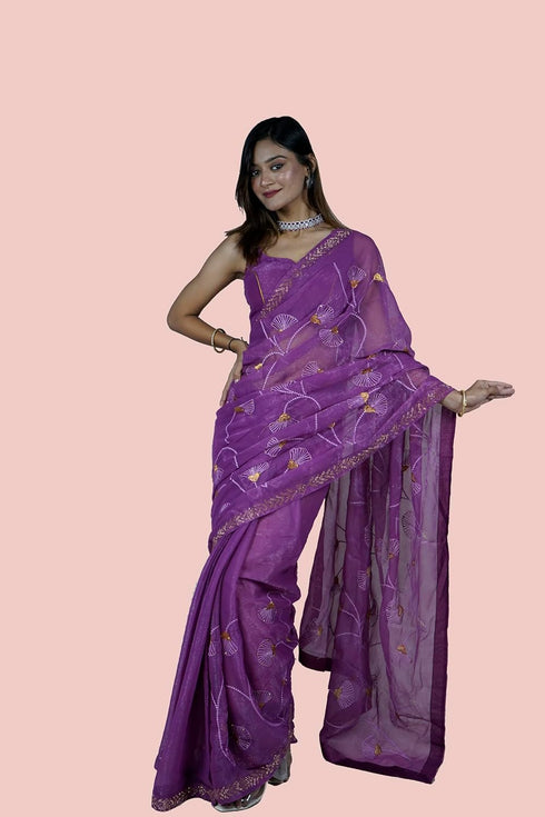 Vasthrlay Embroidered Shimmer Ethnic Wear