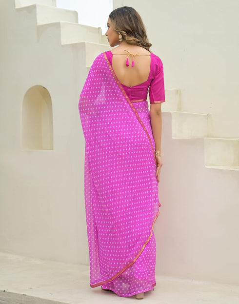 Vasthrlay Chiffon Blouse Maroon Saree