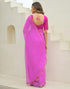 Vasthrlay Chiffon Blouse Pink Saree With Unstitched Blouse Piece