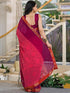 Vasthrlay Georgette Bandhani Pink Saree With Unstitched Blouse Piece
