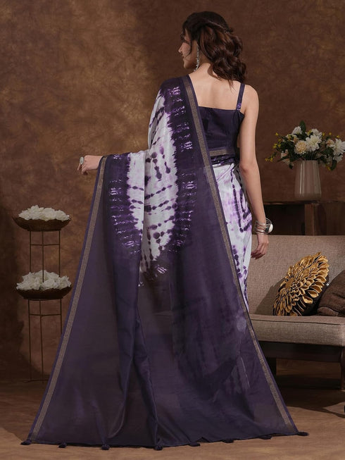 Vasthrlay Weaving Printed Unstitched Dusty Pink Saree
