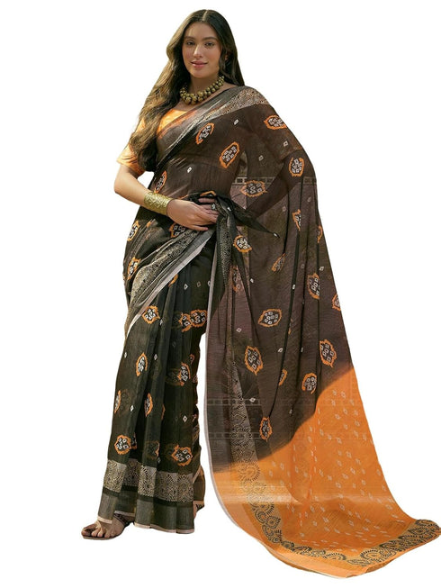 Vasthrlay Printed Violet Saree