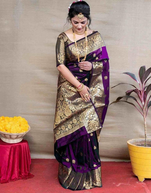 Vasthrlay Banarasi Unstitched Saree