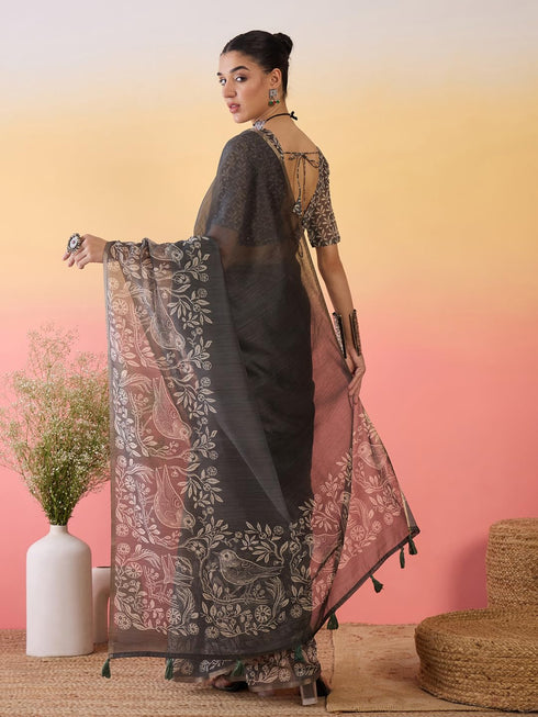Vasthrlay Botanical Printed Unstitched Hs Ethnic Wear