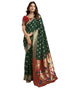 Vasthrlay Jacquard Paithani Unstitched Teal Saree