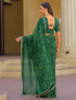 Vasthrlay Chinnon Printed Olive Saree