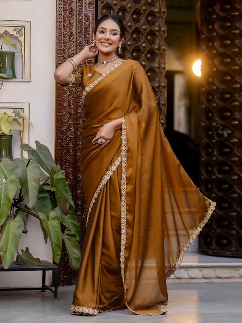 Vasthrlay Sequins Embroidery Black Saree