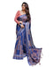Vasthrlay Turquoise Floral Embroidered Saree