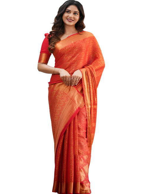 Vasthrlay Banarasi Unstitched Saree