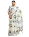Vasthrlay Womens Printed Cream Saree With Unstitched Blouse Piece
