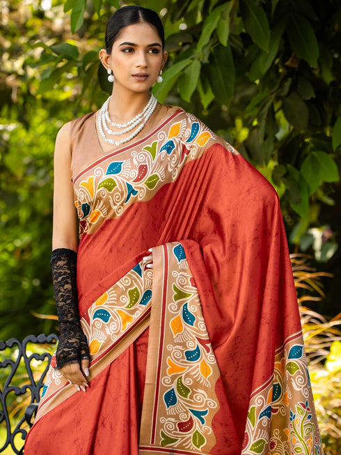 Vasthrlay Madhubani Printed Unstitched Hs Ethnic Wear